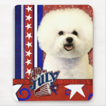 July 4th Firecracker - Bichon Frise Mouse Pads