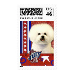 July 4th Firecracker - Bichon Frise Postage Stamps