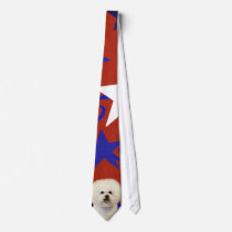 July 4th Firecracker - Bichon Frise Neck Tie