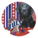 July 4th Firecracker - Black Labrador sticker