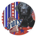 July 4th Firecracker - Black Labrador sticker