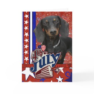 July 4th Firecracker - Dachshund card