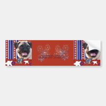 July 4th Firecracker - Pug Bumper Stickers