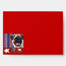 July 4th Firecracker - Pug Envelope