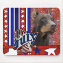 July 4th Firecracker - Red Doberman mousepad