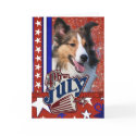 July 4th Firecracker Sheltie card