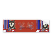 July 4th Firecracker - Shiba Inu - Yasha Bumper Stickers