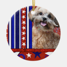 July 4th Firecracker - ShihPoo - Maggie Ornaments