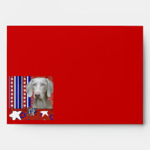 July 4th Firecracker - Weimeraner - Blue Eyes Envelopes
