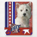 July 4th Firecracker - West Highland Terrier mousepads