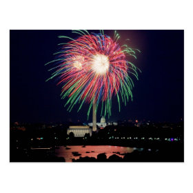 July 4th Fireworks, Washington DC postcard