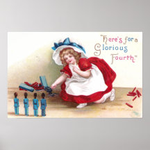 July 4th Girl and Toy Soldiers Poster