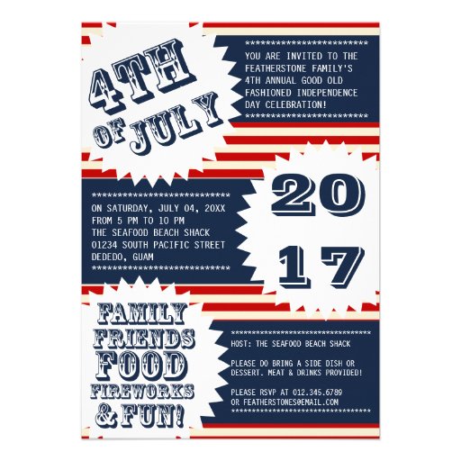 July 4th Independence Day Invitations
