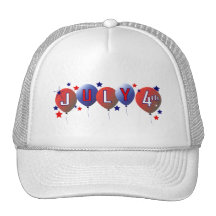 July 4th Party Balloons Mesh Hat