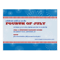 July 4th Party Explosion Party Postcard