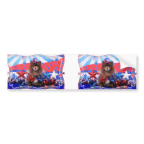 July 4th - Pomeranian - Fred Bumper Sticker