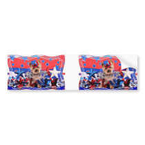 July 4th - Yorkie - Vinnie Bumper Stickers