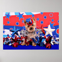 July 4th - Yorkie - Vinnie Posters
