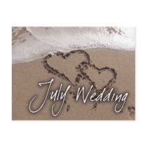 July Beach Destination Wedding Postcard
