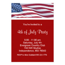 July Fourth or Election Campaign Party Invitations