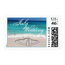July Sweethearts Tropical Wedding Postage postage