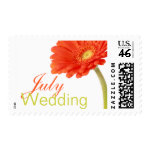 July Wedding Invitation Stamps | Gerbera Postage stamp