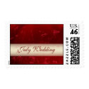 July Wedding Postage with deep red background postage by aslentz July Wedding Postage with deep red background postage