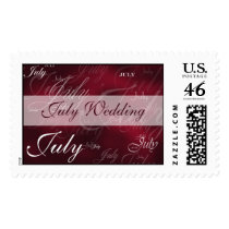July Wedding Ruby postage