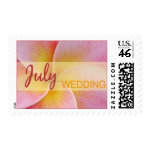 yellow and pink July Wedding stamps