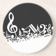 Jumble of Musical Symbols Beverage Coaster