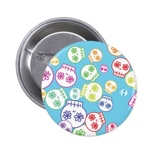 Jumble of Sugar Skulls Pinback Buttons