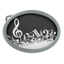 Jumbled Musical Notes Belt Buckles