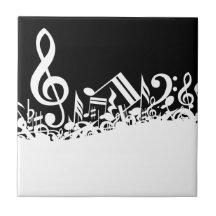 Jumbled Musical Notes Ceramic Tiles