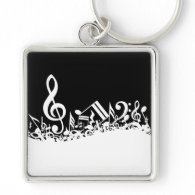 Jumbled Musical Notes Keychain