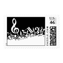 Jumbled Musical Notes Postage