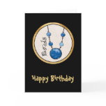 Jumbo Bead Necklace   Blue-002 Greeting Card