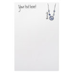 Jumbo Bead Necklace   Blue-003 Personalized Stationery