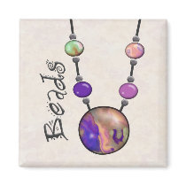 Jumbo Bead Necklace Multicolor   13 Fridge Magnet