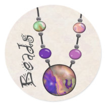 Jumbo Bead Necklace Multicolor   13 Round Stickers