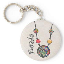 Jumbo Bead Necklace Multicolor    2 Keychains