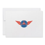 Jumbo Jet Plane Front Wings Globe Custom Invite