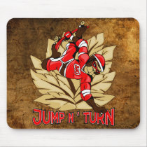 Jump and Turn Skateboard Monkey mousepads by ZazzIt Jump and Turn Skateboard Monkey mousepads