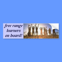 JUMP, free rangelearnerson board! bumper stickers