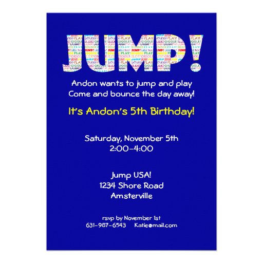 Jump Invitation (front side)