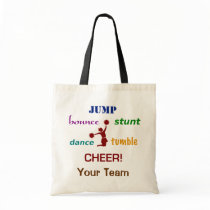 Jump Stunt Bounce Cheerleader Crafts Shopping Tote Bags