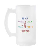 Jump Stunt Bounce Cheerleader Drinks Glass Mugs
