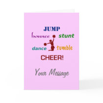 Jump Stunt Bounce Cheerleader Greeting Card