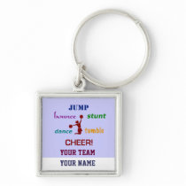 Jump Stunt Bounce Cheerleader Hand Baggage Tag Keychains