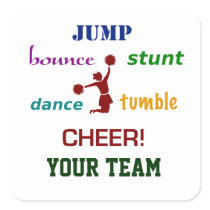 Jump Stunt Bounce Cheerleader Stickers