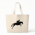 Jumper Horse Silhouette Tote Bags